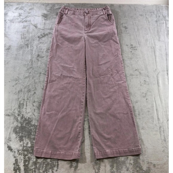 YFB Pants - YFB Baggy Wide Leg Pants Womens M Purple Elastic Waist Cotton Lyocell Stretch